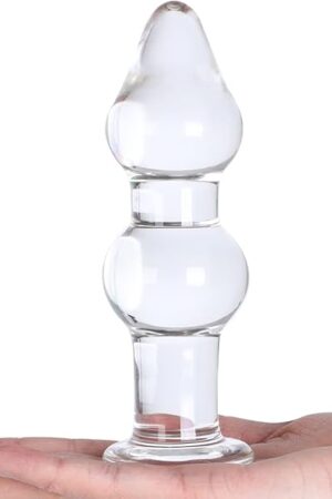 5.9" Clear Glass Anal Plug G-spot Massager Crystal Butt Plug Expander Anal Sex Toys for Couples