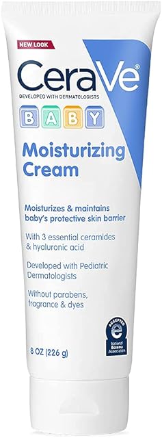 CeraVe Baby Cream, Gentle Moisturizing Cream with Ceramides, Fragrance, Paraben, Dye & Phthalates Free, Rich & Non-Greasy Feel, Gentle Baby Skin Care, 8 Ounce