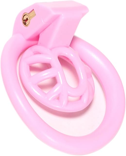 FREDORCH Super Small Penis Ring Sissy Chastity Cage,Locked in Male Chastity Device with 4 Base Ring (S-mini, Pink)
