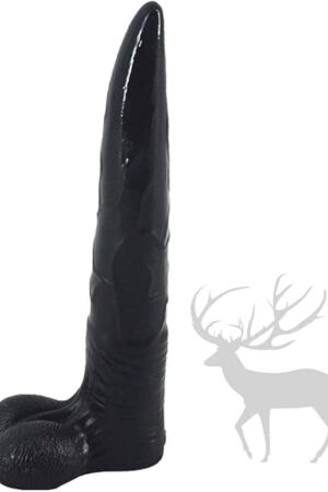 Animal Dildo, 10 inch Realistic Deer Penis Ultra Long Elk Cock, Anal Plugs for Men Women (Black)