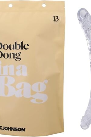 Doc Johnson Double Dong in A Bag - 13 inch - Total Length: 13 in. (33 cm), Width/Diameter: 1.5 in. (3.8 cm), Crystal Clear TPE