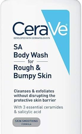 CeraVe Body Wash with Salicylic Acid, Fragrance Free Body Wash to Exfoliate Rough and Bumpy Skin, Allergy Tested, 10 Ounce