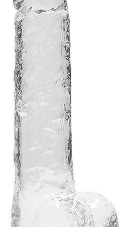 8" / 20 cm Realistic Dildo with Balls - Transparent