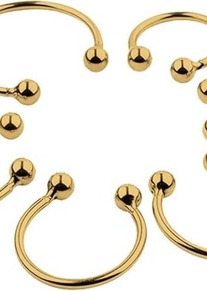 6PCS Men's Exercise Metal Penis Ring C with Double Beads Golden Rooster Ring Penile Ring Fun Toy Set