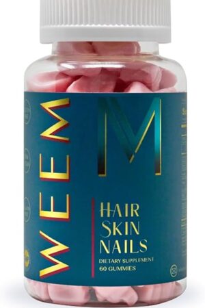 WEEM Hair Skin and Nails Gummies - Supports Healthy Hair - Vegan biotin Vitamins for Women & Men Supports Faster Hair Growth, Stronger Nails, Healthy Skin, Extra Strength (1)