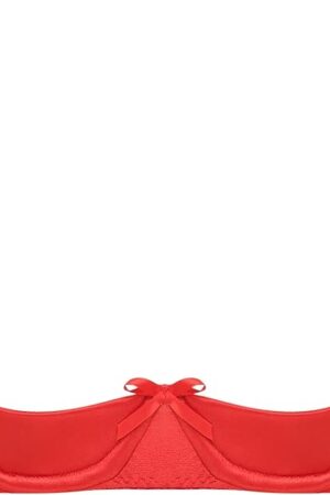 Women's Sexy Satin 1/4 Cup Underwire Bra Padded Push Up Shelf Bra Balconette Brassiere