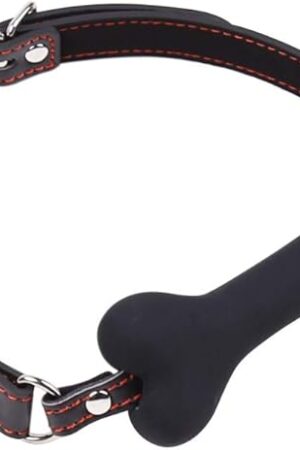 Dog Bone Mouth Gag Black Pet Bone Bite Ball Gag Bondage Silicone Restraint Slave SM Game for Lover Couple