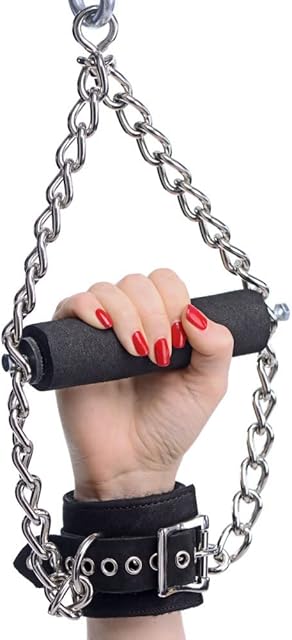 Fur Lined Nubuck Leather Suspension Cuffs with Grip