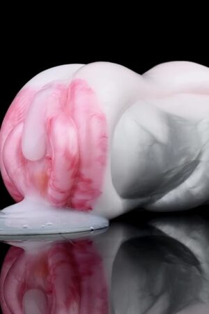 641" Dolphin Animal Pussy Halobios Male Masturbators, Pocket Pussy W Shaped Silicone Men Masturbator Toy with Vaginal Anal Tunnel, Silicone Dual Channel Men Masturbator Penis Excercise Toy