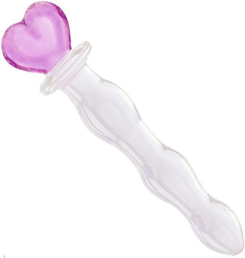 Glass Dildo Glass Pleasure Wand Crystal Pink Heart Massager