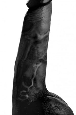 Beefy Brad 9 inch Dildo with Balls - Black