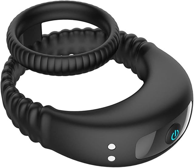 Vibrating Dual Penis Ring Rechargeable Stretchy Double Penis Ring Men Penis Women Clitoral Vibrator Adult Sex Toy for Male and Couples