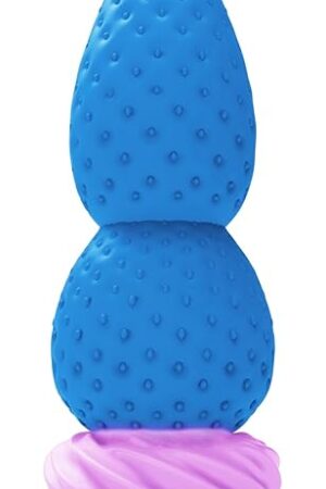 Big Strawberry Anal Plug Adult Sex Toy for Beginner, Fantasy Huge Silicone Butt Plug Trainer, G Spot Anal Adult Toy for Men Women Couples (Blue)