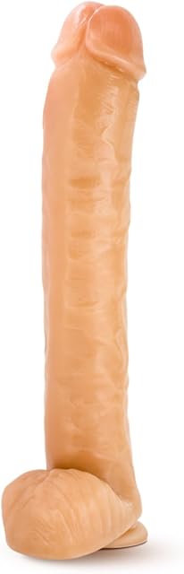 Eden Health -14 Inch Extra Long 2.5" Thick Dildo - Sturdy Suction Cup for Hands Free Play - Soft But Not Floppy Realistic Feel - Deep Pleasure Vaginal and Anal Sex Toy for Women and Men - Beige