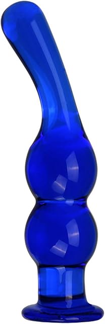 Glass Anal Beads,Glass Anal Butt Plug Trainer with Large Base Crystal Anal Toys G-Spot Stimulation Glass Anal Plug Masturbation Sex Slave Abuse Sex Toys Glass Dildo for Women Men(Style 2)