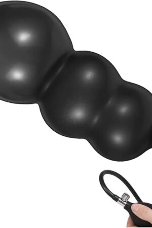 Inflatable Anal Plug Built-in Steel Balls Anus Dilators Butt Plug for Man Prostate Stimulator Adult Sex Toys (Color : Black)