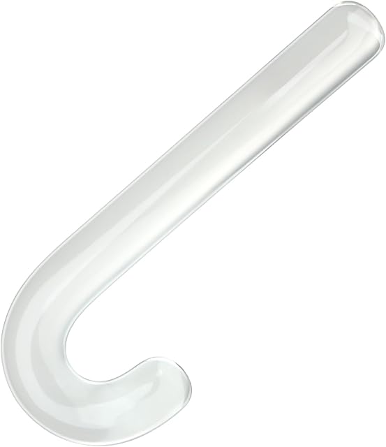 Glass Anal Hook Butt Plug Crystal G-spot Dildo Realistic Candy Cane Pleasure Wand Vaginal Stimulation Prostate Massager Anus Stretcher for Women Men Transparent Romi