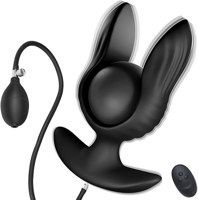 Expand Inflatable Vibrating Anal Plug Remote Control Butt Plug with 10 Vibration Modes Anal Trainer Vaginal Prostate Massage G-spot Stimulation Adult Sex Toy for Women Men Couple