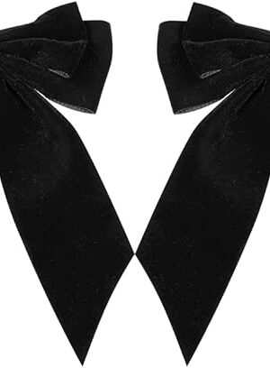 Bowtie Nipple Clamps Adjustable Non-Piercing Large Nipple Clips with Bow Knot Body Decorations for Women (Black)