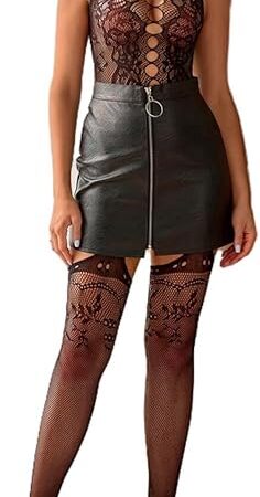 Women's Fishnet BobyStocking Babydoll Bodysuit Sexy Lace Stretchy Tight Basic Underwear Exotic Mesh Lingerie