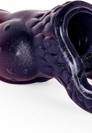 3 Different Sizes of Tentacle Shape Male Penis Sleeve Cock Sleeve with Penis Ring, Silicone Hollow Design Penis Extender Sleeve Male Adult Sex Toys for Men and Couples - L, Purple