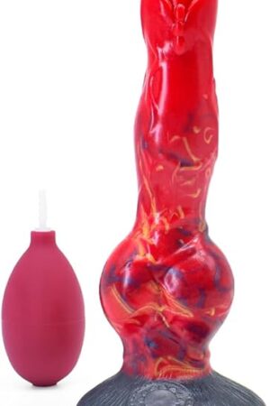 G Spot Squirting Dildo Ejaculating Realistic Dildo Dog Knotted Dildo with Strong Suction Cup Soft Flexible Adult Sex Toy for Women