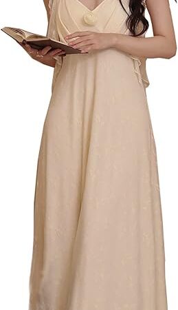 Womens Nightgown Lace Nightwear Victorian Loungewear Pajamas Chemises Long Sleepdress Nightshirt Lingerie