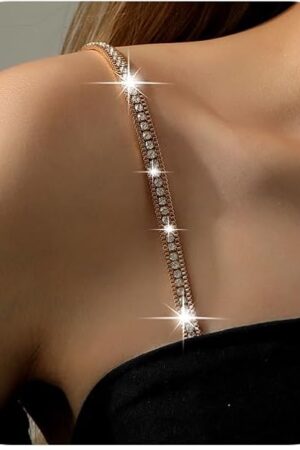 1Pair Rhinestone Shoulder Strap Chain Shining Bridal Wedding Lingerie Strap Shoulder Chain Sexy Crystal Underwear Chain for Women