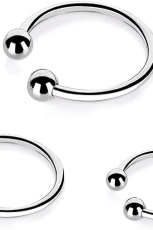 Cock Rings, 3Pcs Penis Rings Stainless Steel Glans Ring with 3 Different Size, Longer Harder Stronger Enhancing Rings Sex Toy for Man