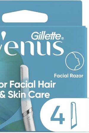 Gillette Venus Facial Razor Refills, Dermaplaning Exfoliating Replacement Blades, 4-Count