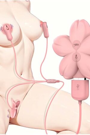 BDSM Nipple Toys Women Sex Toys Vibrating Nipple Clamps,Rose Sex Toy 10 Vibration Modes Nipple Vibrator with Clit Clamp Remote Control Female Sexual Pleasure Tools Couples Adult Toys