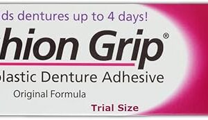 Cushion Grip Thermoplastic Denture Adhesive, 035 oz Travel Size | Refits and Tightens Loose Dentures On The Go | Non-Glue Adhesive, Acts Like a Soft Reliner