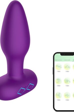 Anal Vibrator Prostate Massager with 10 Vibration Modes, Rechargeable Vibrating Anal Butt Plug Adult Sex Toys for Men & Women, Couples - Purple