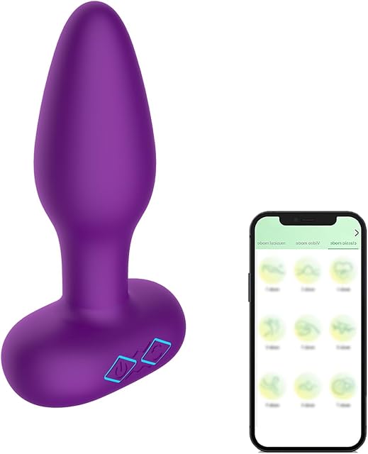 Anal Vibrator Prostate Massager with 10 Vibration Modes, Rechargeable Vibrating Anal Butt Plug Adult Sex Toys for Men & Women, Couples - Purple