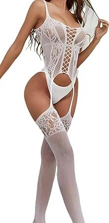 Women Mesh Bodystocking Lingerie One Piece Fishnet Bodysuit Sleepwear Jumpsuit Underwear Nightwear