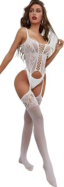 Women Mesh Bodystocking Lingerie One Piece Fishnet Bodysuit Sleepwear Jumpsuit Underwear Nightwear