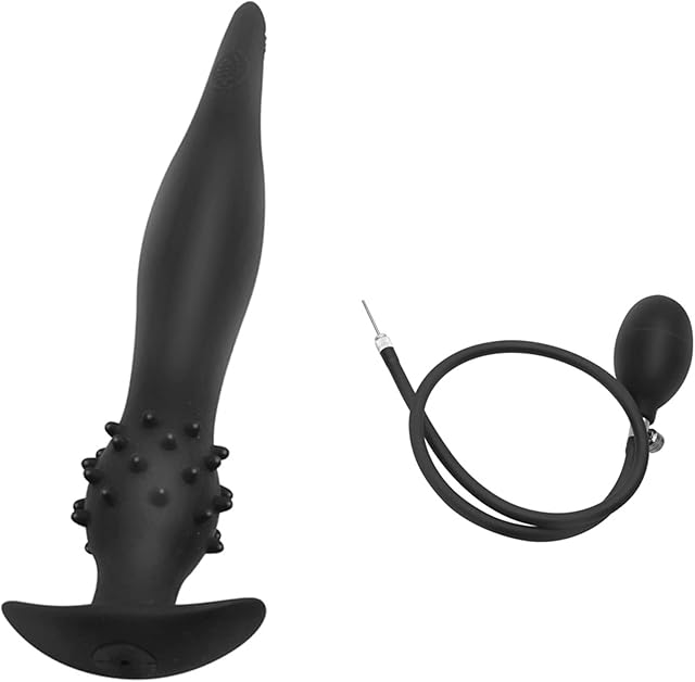 in-Depth Anal Plug with Massage Particles Super Long Silicone Inflatable Anal Expander Sex Toy