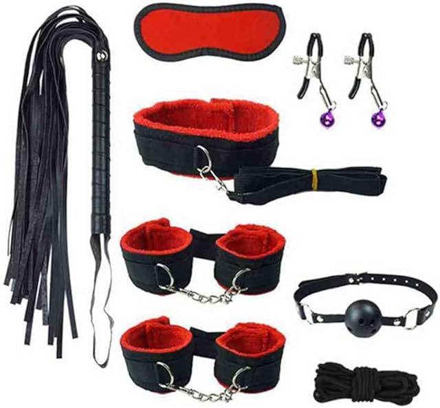 Bed Bondaged Restraints Kit for Couples King Bed Sex Ties for Ankles and Wrists Rope Adult Play Queen Size Bed Sex Resistance Bands with Ankle Strap Men Sex BDSM Handcuff Set for Bedroom Toys Sweater