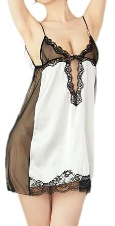 Women's lace camisole sexy nightgown doll cute satin dress lingerie