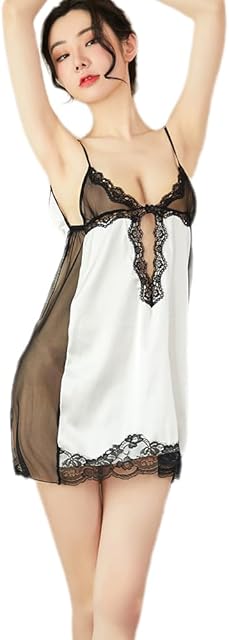 Women's lace camisole sexy nightgown doll cute satin dress lingerie
