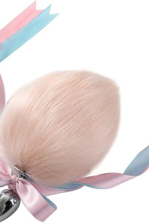 Butt Plug Fox Tail,15 CM Multi-Colored Artificial Handmade Fox Tail,Short Tail SM Props Stainless Steel Anal Plug Anal Expander Cosplay Sex Toys-Apricot||4.1CM Plugs