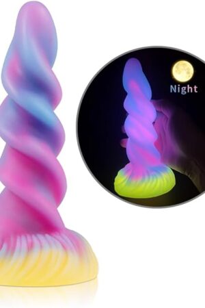 826 inch Silicone Suction Cup Dildo for Women, Ribbed Dildo, Flexible Soft Thick Beginner Adults Anal Dildo, Anal Sex Toy Monster Fantasy Dildo Glow in The Dark