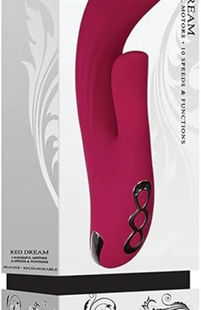 Evolved Love Is Back Red Dream 2 Powerful Motors Dual Stimulator - Rechargeable Silicone Rabbit Vibrator