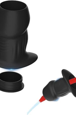 Hollow Anal Plug Silicone Butt Plug with Narrow Flared Base Vagina Anus Tunnel Plugs with Matched Stopper Snug Plug Prostate Massager for Men Women Couples Sex Toy BDSM Fetish Dildo