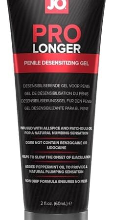 JO Prolonger Delay Gel  Benzocaine Free Prolong Gel for Men, Fast-Absorbing Climax Control  2 fl oz