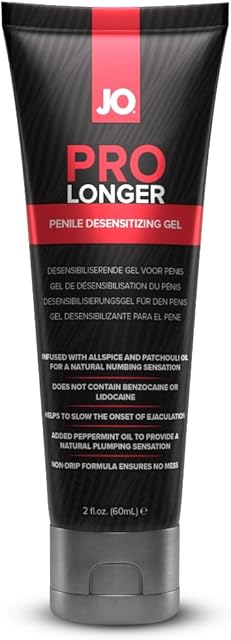 JO Prolonger Delay Gel Benzocaine Free Prolong Gel for Men, Fast-Absorbing Climax Control 2 fl oz