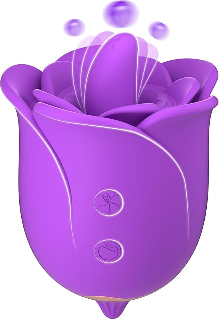 Clitoral Licking Vibrator Sex Toy for Women, Rose Sex Toy Clitoral Stimulator with 3 Tongue Licking & 10 Vibrating Modes, Female Mini Clitoris Nipple Anal Vibrator for Woman Her Pleasure