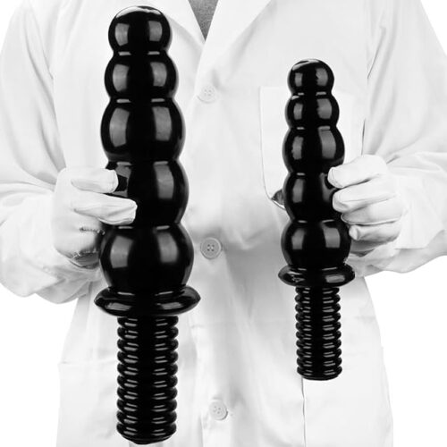 XXL Huge Thick Anal Beads Butt Plug with with Non-Slip Handle Long Anal Dildo G-spot Stimulation Prostate Massage Sex Toys for Experienced Female Male Gay Couple Advanced Player (S)