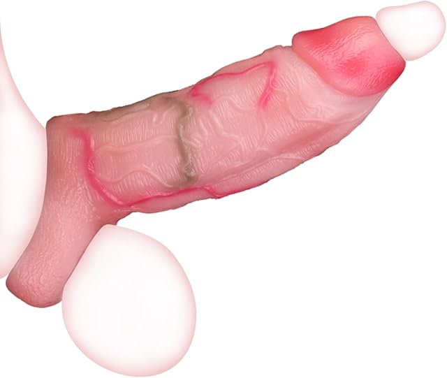 Glans Exposed Penis Sleeve with Cock Ring Sex Toy, Cock Sleeve Extender Cover, Soft Silicone Penis Enlarger for Couples,Cock Enlarger Sex Toys for Men