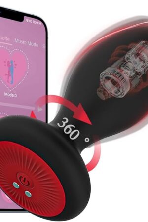 Anal Toys Adult Sex Toys,Vibrating Butt Plug with App Control 10 Vibrating 6 Rotation Modes, Anal Plug Beads Prostate Massager, Anal Male Sex Toys Vibrator for Men and Women,Couples